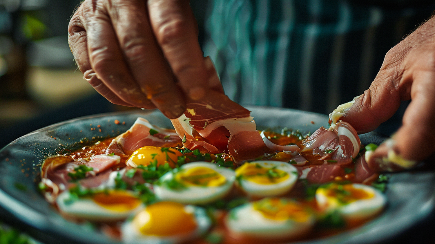 A person preparing a balanced, healthy meal with fresh ingredients, emphasizing the role of nutrition in revealing visible abs.