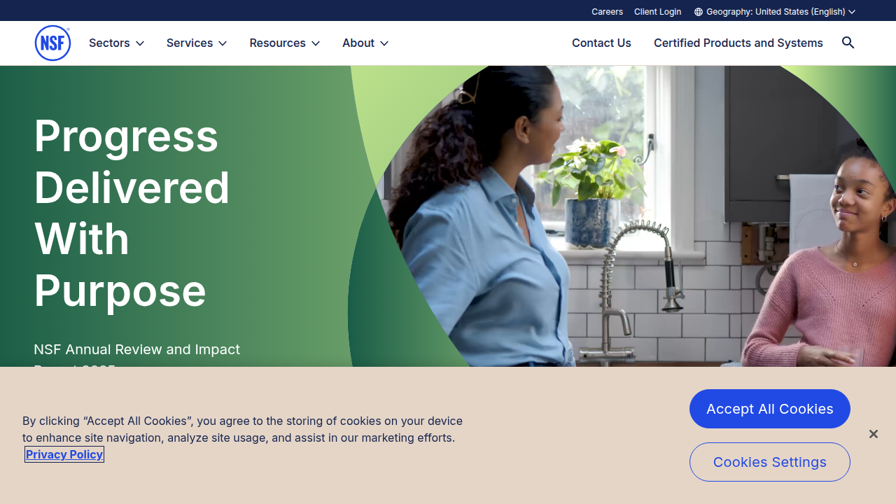 The NSF Certified for Sport website, illustrating the importance of third-party certification for supplement safety and quality, especially for athletes.