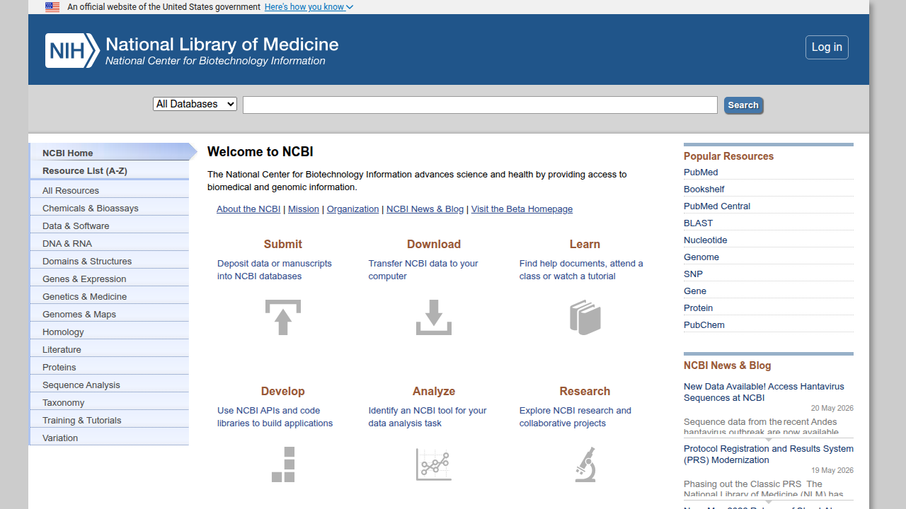 A screenshot of the National Institutes of Health (NIH) website, showcasing a leading authority for biomedical research and health information, including studies on CoQ10.
