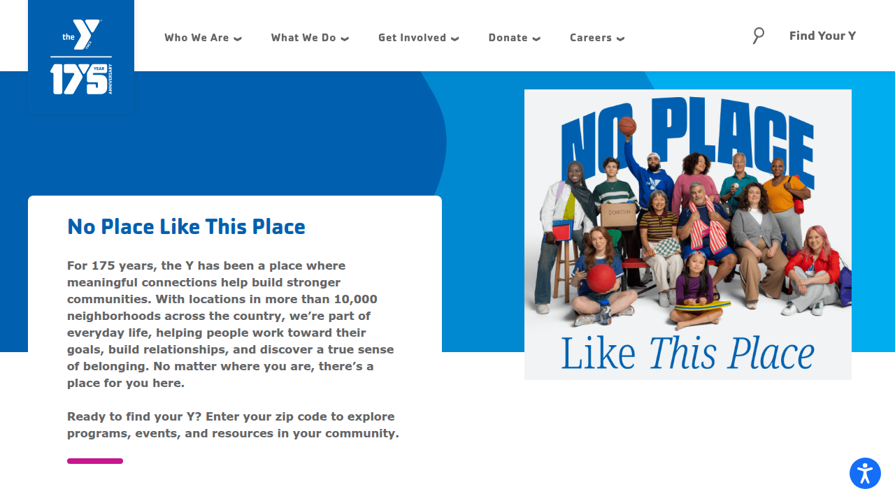 The YMCA's official website outlines their community-focused mission and membership options, often with sliding scale fees.