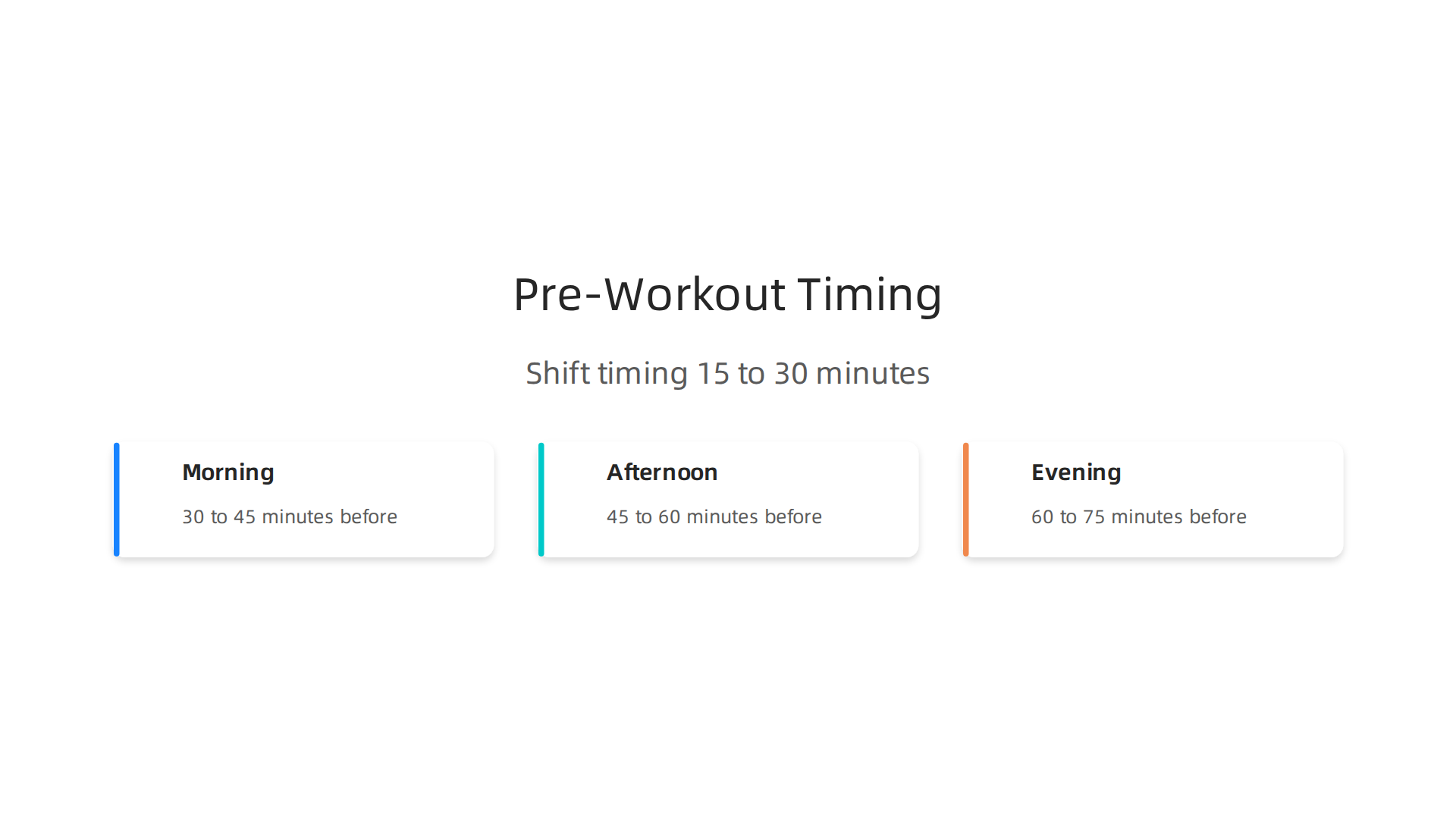 Adjust pre-workout timing for morning, afternoon, or evening sessions to maximize benefits and protect sleep.