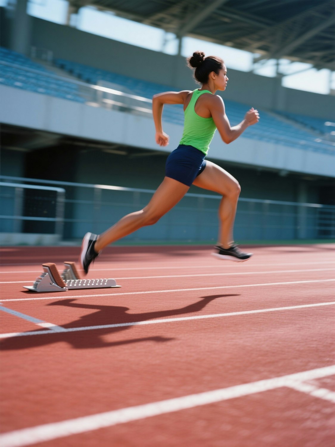 A female athlete running outdoors, highlighting the specific bone health needs and importance of calcium for active women.