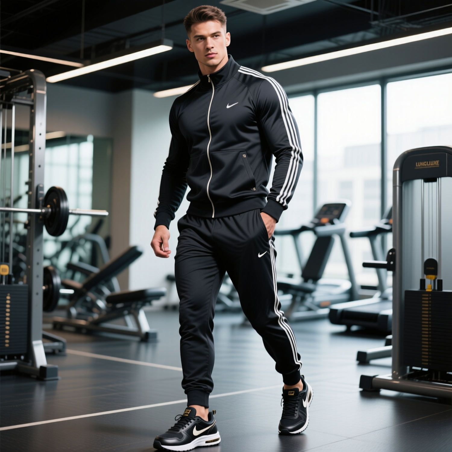 An everyday athlete contemplating various gym options, symbolizing the initial challenge of selecting a fitness facility.