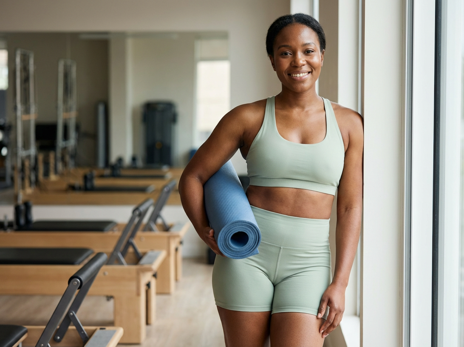 A diverse group of people participating in an energetic group fitness class, showcasing community and motivation.