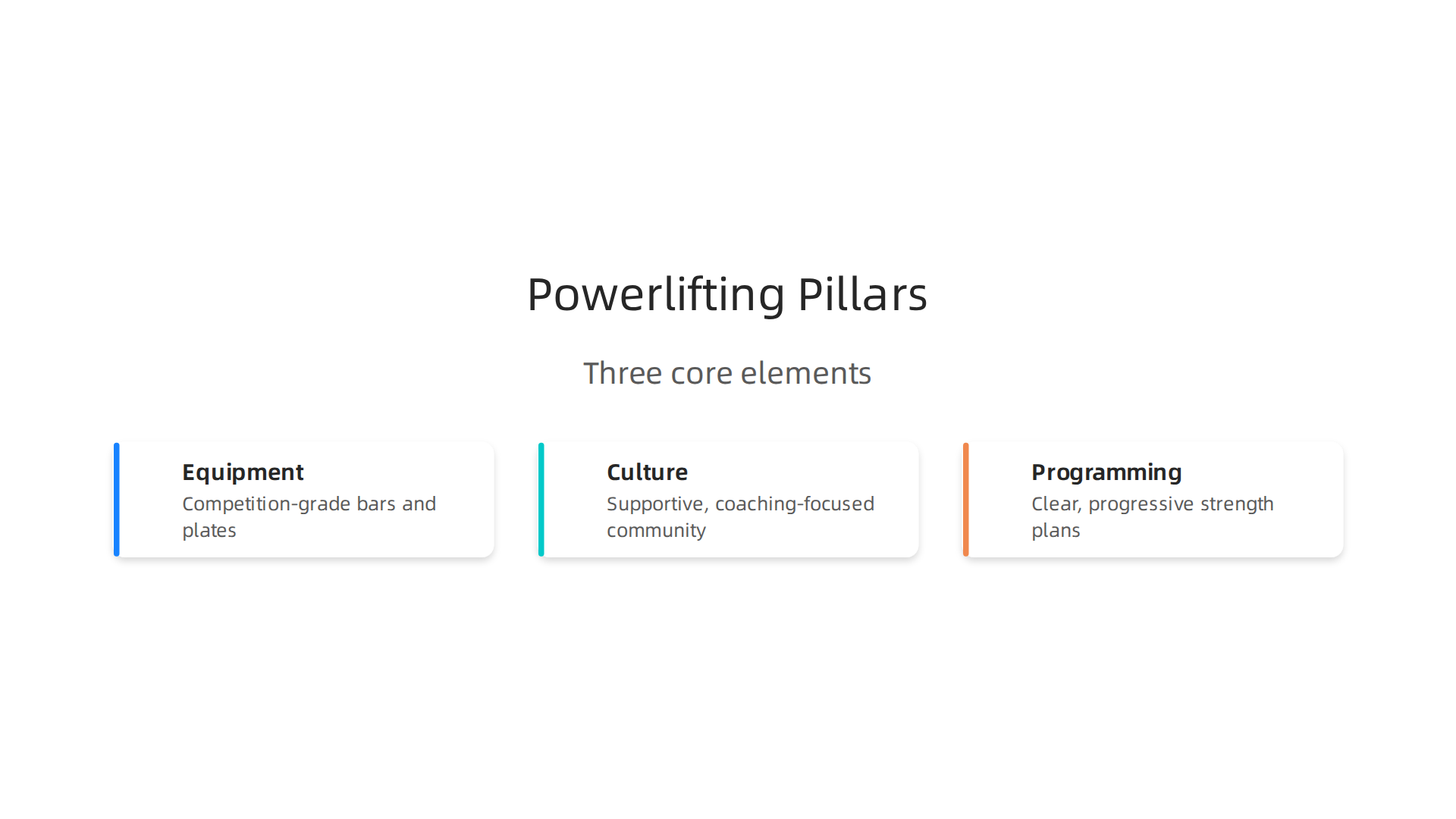 A true powerlifting gym is built on dedicated competition-grade equipment, a supportive culture, and a clear programming philosophy.