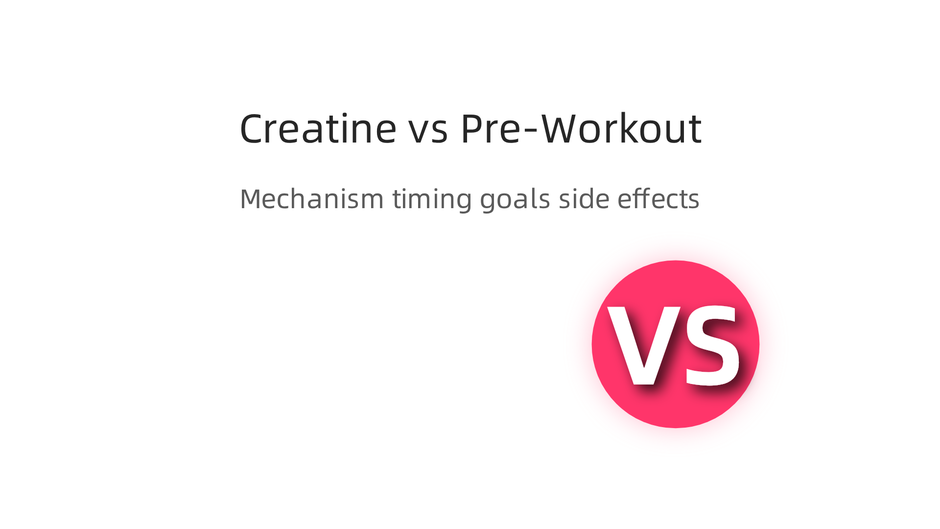 A detailed side-by-side comparison of creatine and pre-workout, outlining their mechanisms, timing, main goals, and common side effects.