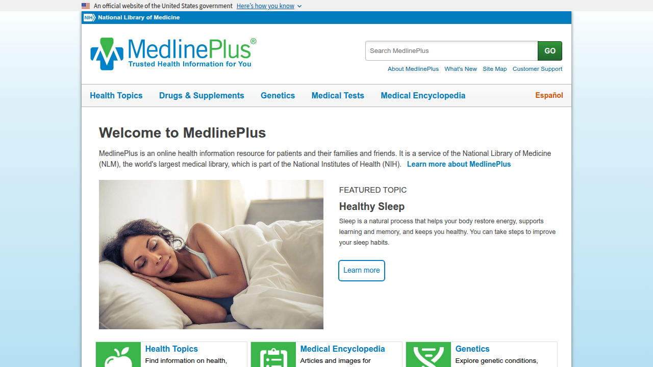 MedlinePlus, a reliable government source for medical information, addressing serious health concerns like iron overdose.