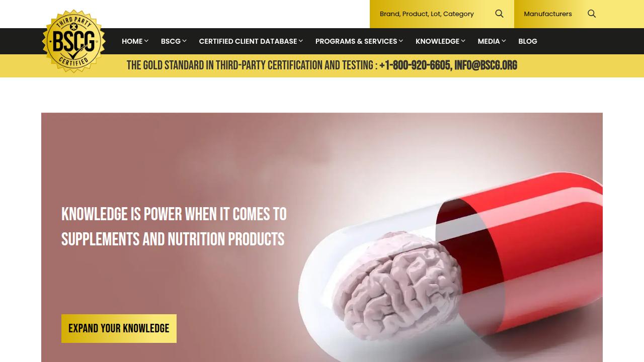 Learn about third-party supplement testing and safety standards on the BSCG (Banned Substances Control Group) website.